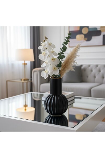 IKEA Skogstundra 27 cm Ceramic Gilded Vase