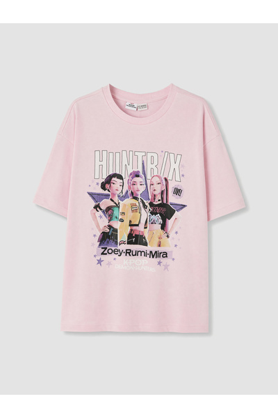LC Waikiki Tricou de fete cu guler rotund și imprimeu Huntrix