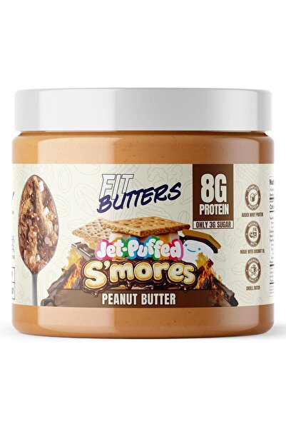 fit Butters JET-PUFFED S'mores Peanut Butter - Added Plant Protein and Coconu...