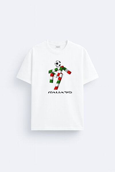 cesita Italy 90 Logo World Cup Football Italy 1990 Cotton White T-Shirt T-Shirt