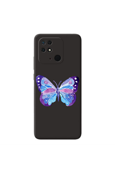 Other Xiaomi Redmi 10C Big Butterfly Black Colored Silicone TPU Θήκη