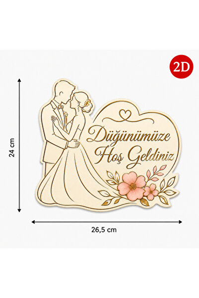 GRAFİLLİ DESİGN Welcome to Our Wedding Door Decoration 2D Wedding Welcome Sig...