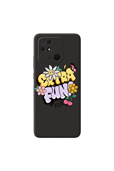 Other Xiaomi Redmi 10C Extra Fun Black Colored Silicone TPU Θήκη