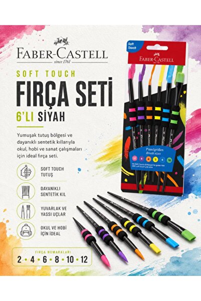 Faber Castell Faber-Castell set četkica Soft Touch, 6 komada, crne boje