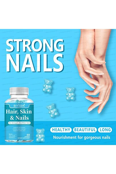 BIYODE BIYODÉ Hair, Skin & Nails Gummies, 60 Count Beauty Supplement with Bio...