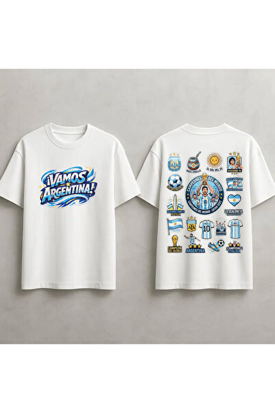 STİL-X Argentina Printed Unisex 100% Cotton Oversize T-Shirt