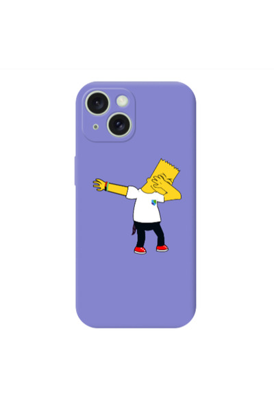Other Apple iPhone 15 Plus Simpsons2 Purple Colored Silicone TPU Θήκη