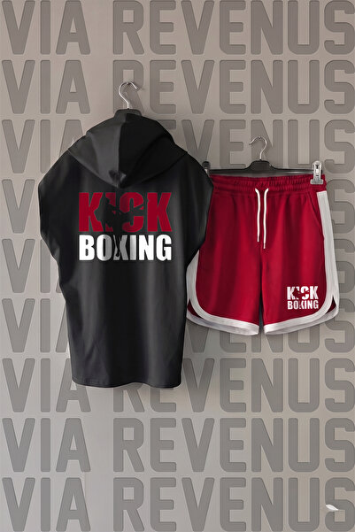 Vordevia Kick Boxing Front and Back Printed Zero Sleeve Hooded Sports Tshirt ...