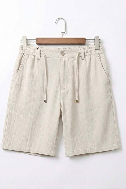 OUTFİT MAN Cotton Regular Fit Shorts Cream