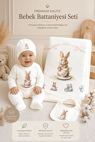 Sitilin Girl and Boy Baby Atelier Premium 4-Piece Hospital Discharge Set Newb...