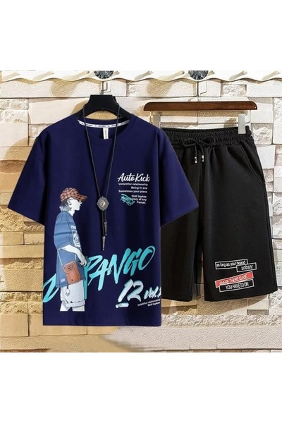 ZEMLİYA Sara Unisex Oversize Shorts Set Short Sleeve T-Shirt Comfortable Fit ...