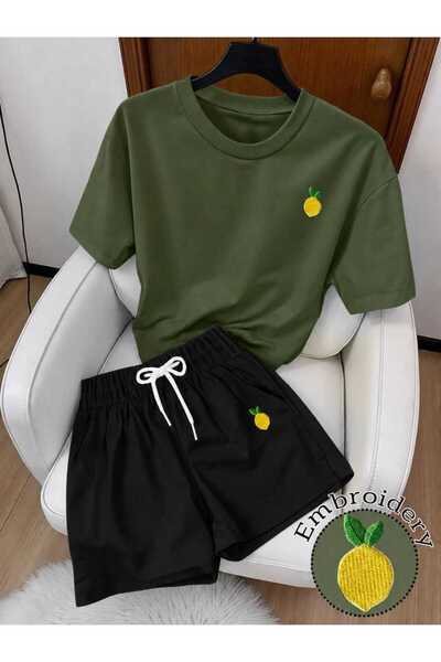 ZEMLİYA Sara Unisex Oversize Shorts Set Short Sleeve T-Shirt Comfortable Fit ...