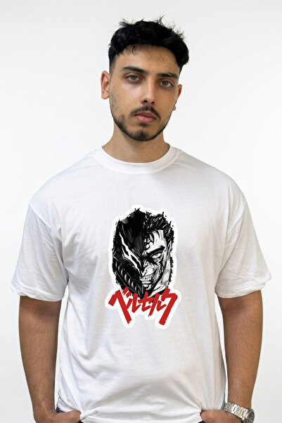 Anetos Guts Berserk_3 Design Printed Oversize White T-Shirt