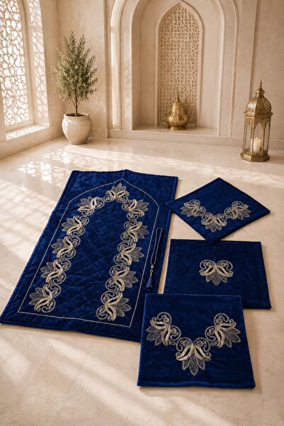 Bikaya Home Set de rugăciune de lux din catifea, 5 piese |   Set de ibadare p...