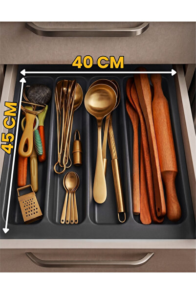 Empressco 40x45 Antrasit Çekmece İçi Kepçelik 4 gözlü Ürünü 40*40 Cm