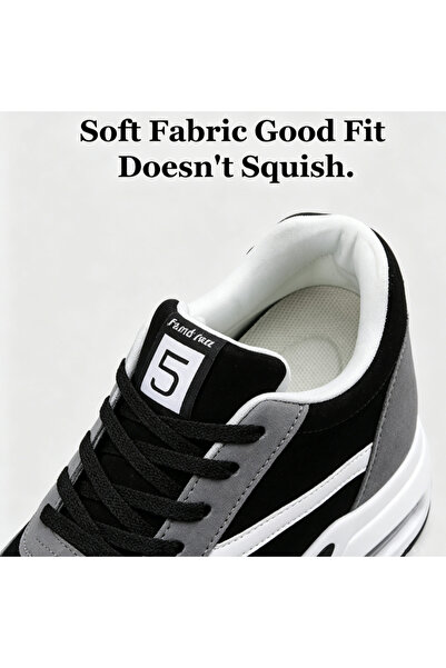 SOSENFER Women's walking shoes, comfortable, leather, height-increasing, gray...
