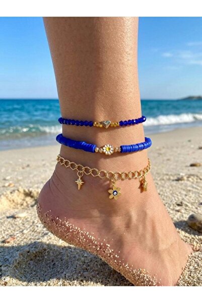 Beykan handmade Kumsal Esintisi Set of 3 Anklets
