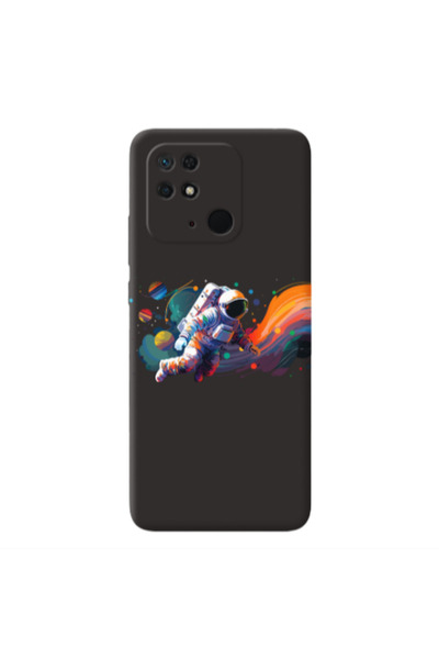 Other Xiaomi Redmi 10C Rainbow Space Black Colored Silicone TPU Θήκη