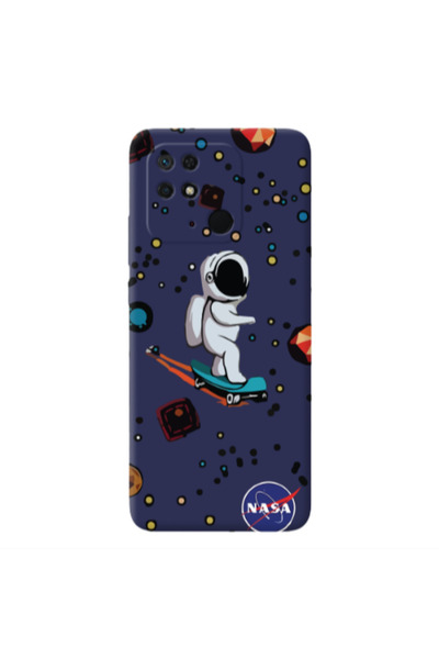 Other Xiaomi Redmi 10C Astronaut with skateboard Dark blue Colored Silicone T...
