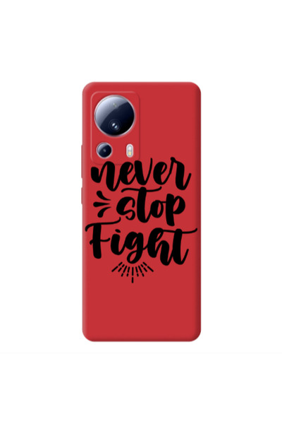 Other Xiaomi Mi 13 Lite Never stop fight Red Colored Silicone TPU Θήκη