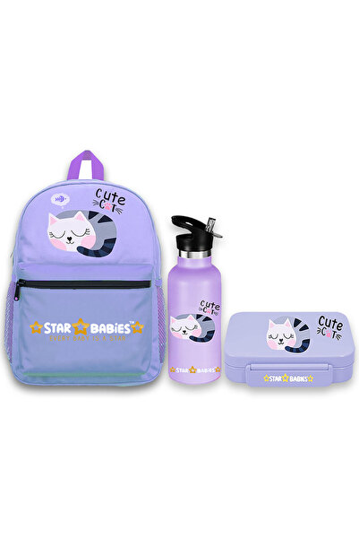STAR BABiES مجموعة حقائب ظهر لطيفة على شكل قطط - مقاس 16 بوصة - عبوة من 3 قطع