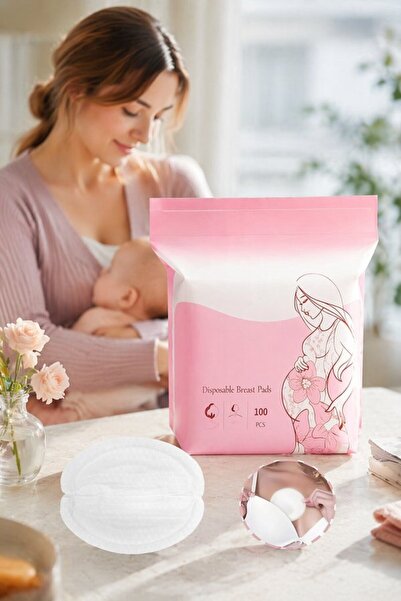 Generic وسادات رضاعة قطنية 100٪ ماصة للسوائل، وسادات ثدي يمكن التخلص منها، رق...