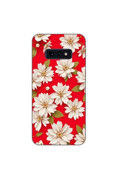 OEM Husa compatibila cu Samsung Galaxy S10e Silicon Gel Tpu Model White Flowe...