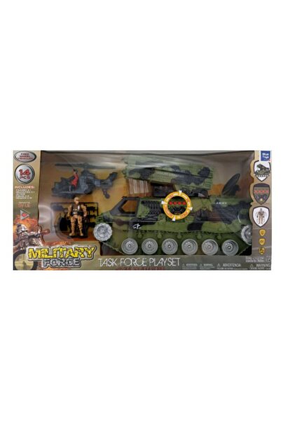 Blue Toys Σετ παιχνιδιού Στρατιωτική Δύναμη Τανκ Πυραυλοβόλο με Φώτα και Ήχου...