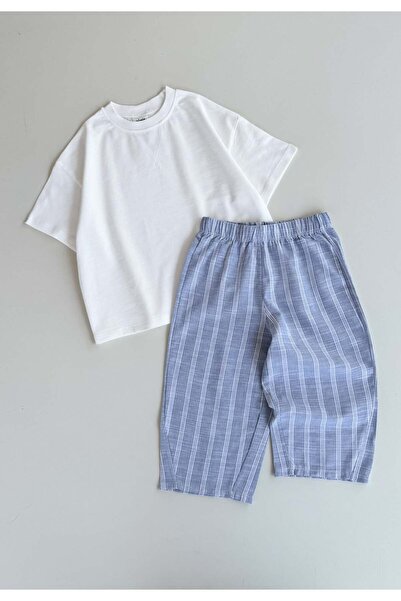 Cigit Oversize T-Shirt Set 2-10 Years Off-White