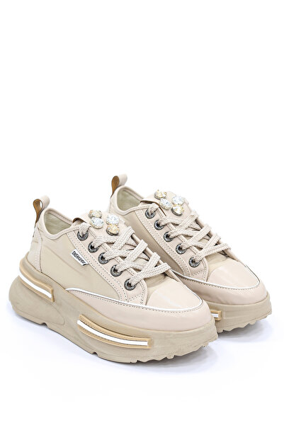 kajal ayakkabı Prn 172-1 Stone Detailed Lace-Up Sports Shoes