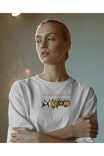 buzagi tasarım ürünleri تي شيرت أبيض كبير الحجم للجنسين من Little Miss Sunshine