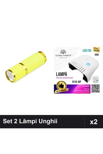 NAİLS Set 2 Lămpi UV/LED Manichiură: Profesională 48W Timer + Lanternă Mini G...