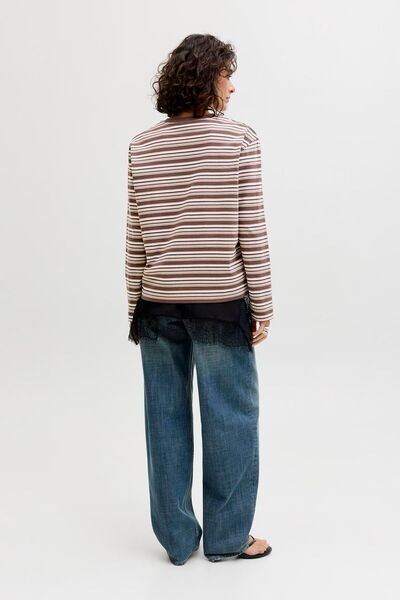 Jack & Jones Kadin Box Fit Bisiklet Yaka Tisört - Sophia