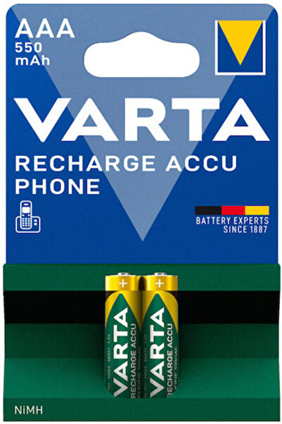 Varta Επαναφορτιζόμενη Μπαταρία Τηλεφώνου AAA Ni-MH 550mAh 1.2V 2 τεμάχια