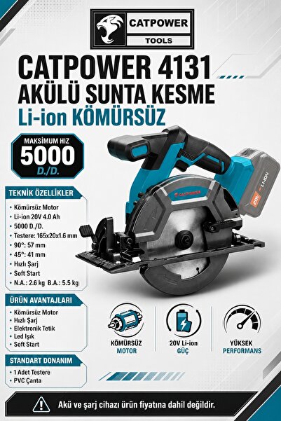 Cat Power Catpower 4131 Akülü Sunta Kesme Lion Kömürsüz (Aküsüz)