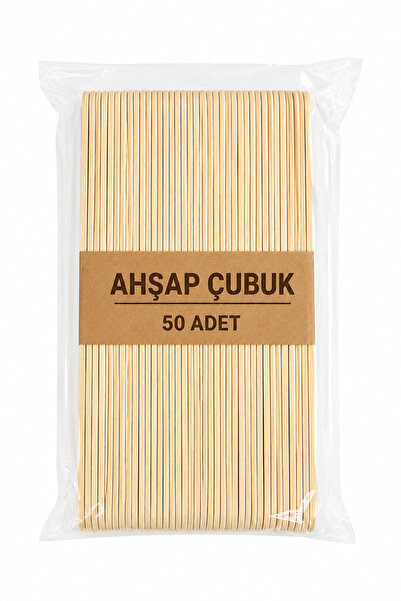 TOMBİ-X 50 Adet Ahşap Dil Çubuğu | Büyük Boy Geniş Abeslang Ağda ve Hobi Çubuğu