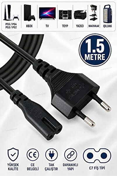 BRMK STORE PS3 Süper slim Güç kablosu 1.5 metre Playstation 3 Psp 2 psp3 psp4...