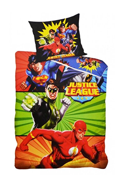 Justice League Σετ Παπλωματοθήκης, 100% Βαμβάκι, 160 × 200 εκ., 2 τεμάχια