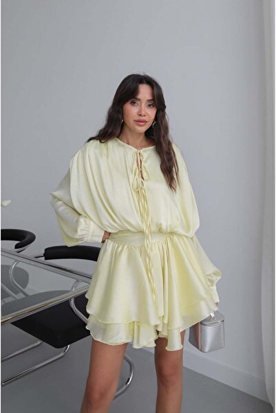 Havoş Yellow Flight Flounce Mini Dress