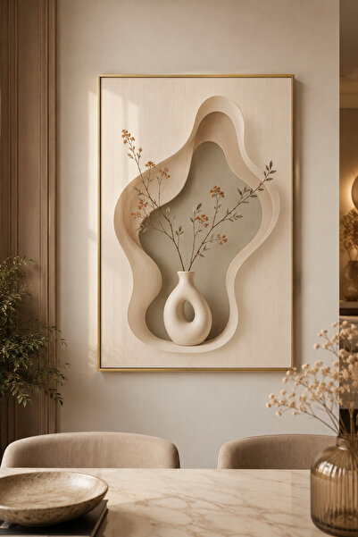 sayetablo Alabaster - Gerçek Cama Baskı Gold Alüminyum Metal Çerçeveli Tekli ...