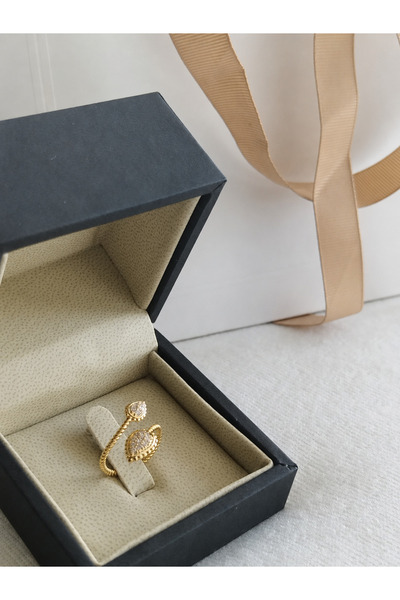 Rexon Modern Open-Design Ring Stainless Steel Gold Color Tarnish-Resistant Da...