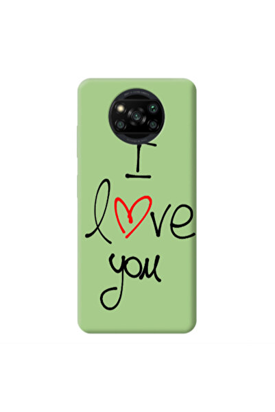 Other Xiaomi Poco X3 /X3 Pro i love you Light Green Colored Silicone TPU Θήκη