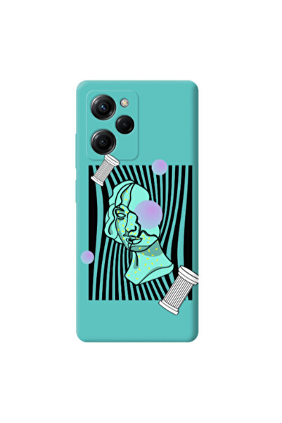 Other Xiaomi Poco X5 Pro Columns Turquoise Colored Silicone TPU Θήκη
