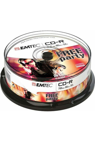 Emtec Recordable CD-R 52x 700MB Cake Box 25pcs Code: ECOC802552CB