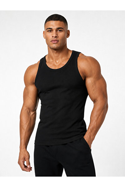 Gymhard Ribbed Sports Athlete Tank Top