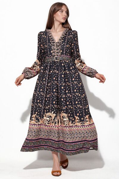 Hiccup Msn Floral Patterned Belted Maxi Dress