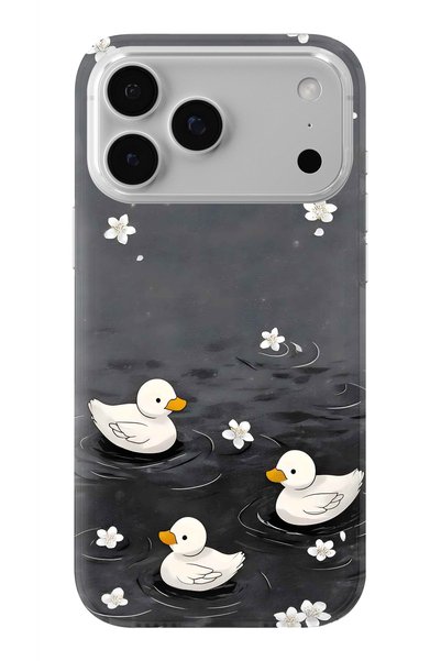 FLAMENKO iPhone 18 Pro Max Compatible Transparent Phone Case with Ducklings P...