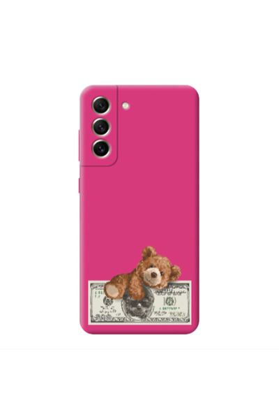 Other Samsung S21 FE Money Style Fuchsia Colored Silicone TPU Θήκη