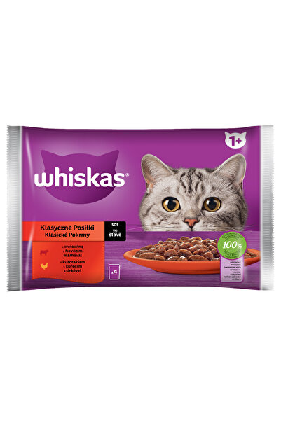 Whiskas Hrana umeda pentru pisici adulte, Whiskas, Classic Meals, cu Vita/Pui...