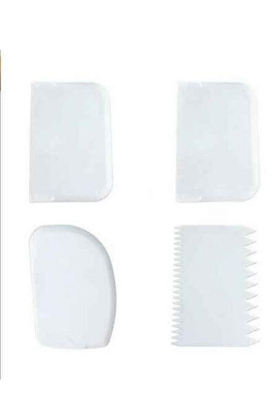 pratikpastacılık Plastic Dough Cutter and Scraper Pastry Shaper Comb Set of 4...